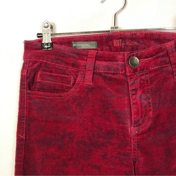 Kut from the Kloth Mia Toothpick Skinny Red Velvet Skinny Jeans 6 - Picture 3 of 3